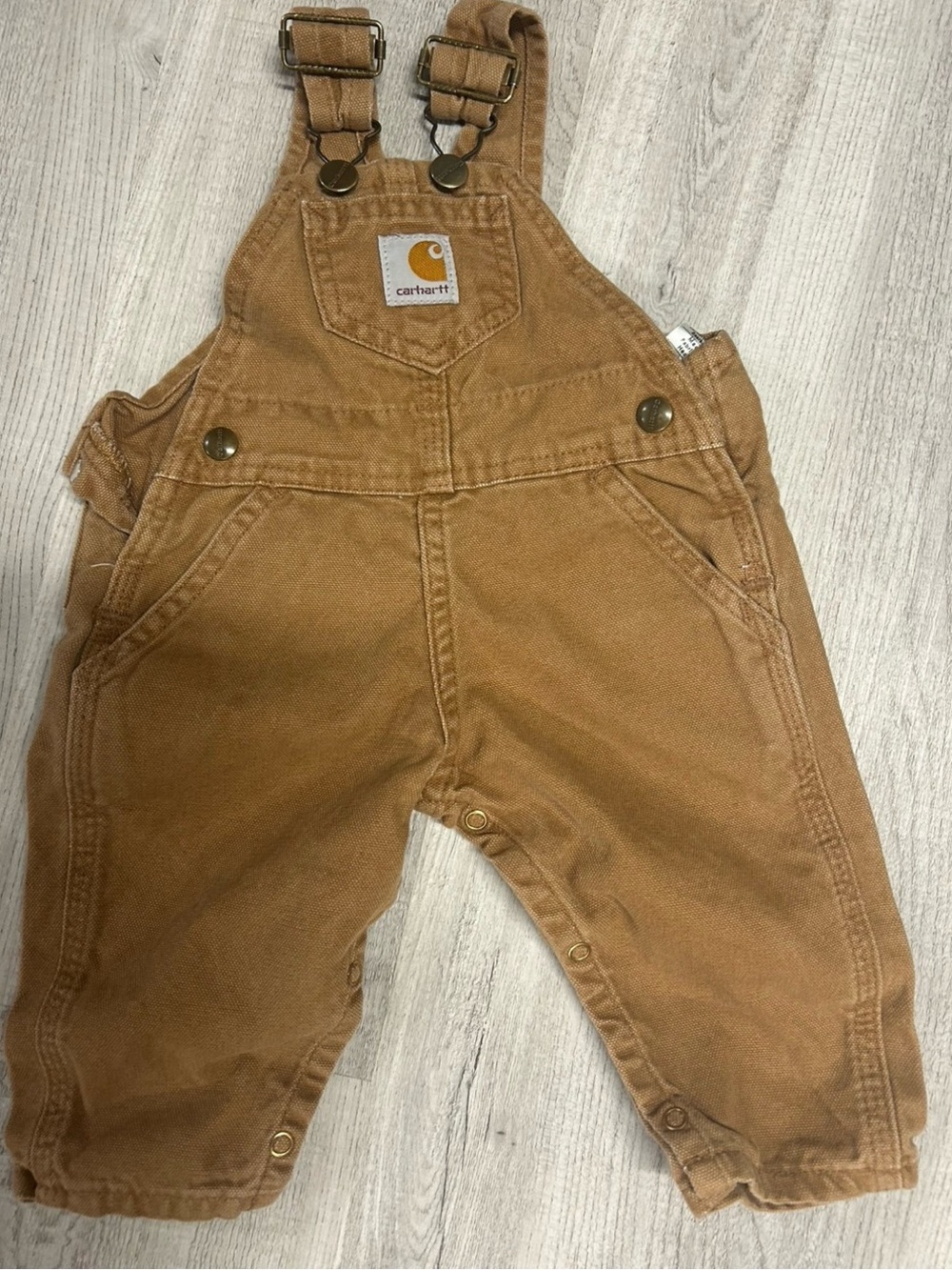 Carhartt Tan Brown Canvas Toddler Overalls